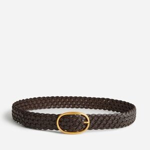 Madewell Dark Brown Woven Belt with Gold Buckle(width 3/4”) size (XXS-S)